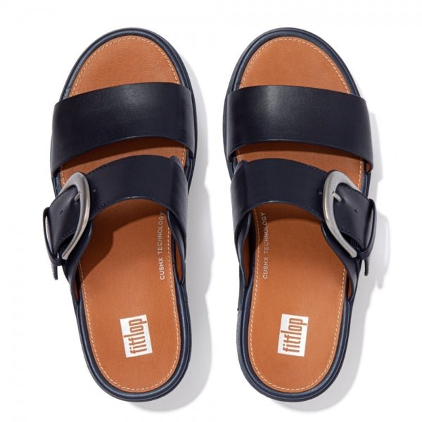 FitFlop PILAR Ladies Platform Mule Sandals Midnight Navy - Shuperb