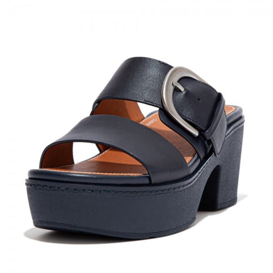 FitFlop PILAR Ladies Platform Mule Sandals Midnight Navy - Shuperb