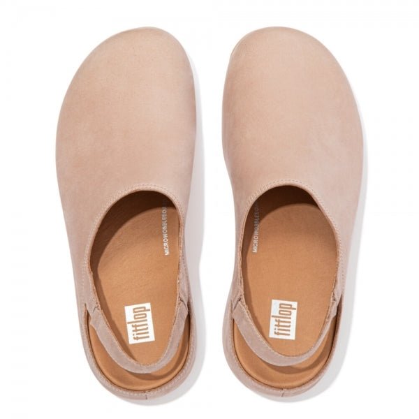 FitFlop SHUV Ladies Nubuck Back - Strap Clogs Beige - Shuperb