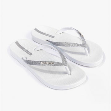 Ipanema ANAROMIC LOLITA GLITTER Ladies Vegan Flip - Flops White - Shuperb