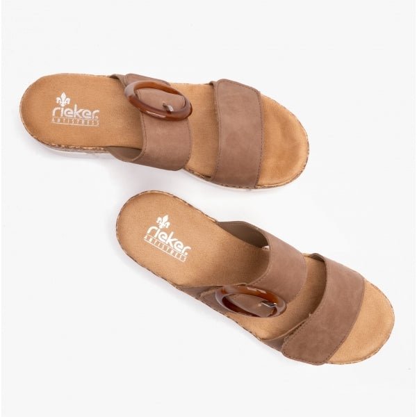 Rieker Rieker V2392 - 62 Ladies Mules Beige - Shuperb