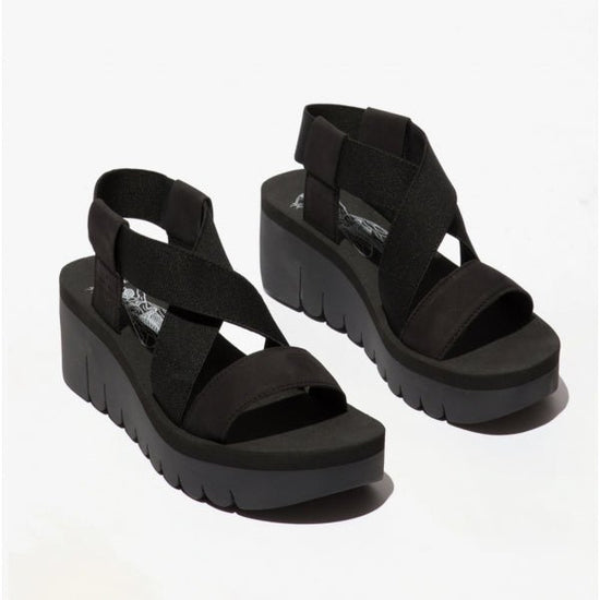 Fly London YABI922FLY Ladies Crossover Sandals Black - Shuperb