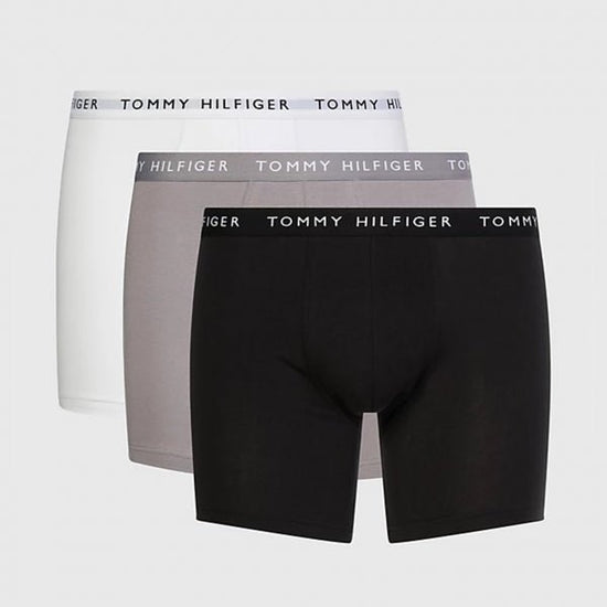 Tommy Hilfiger 3 PACK BOXER Mens Cotton Briefs Black/Grey/White - Shuperb