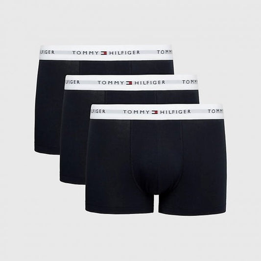 Tommy Hilfiger 3 PACK LOGO Mens Cotton Trunks Navy - Shuperb