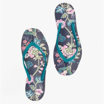 Joules SUNVALE Ladies Flip - Flops Navy Floral - Shuperb