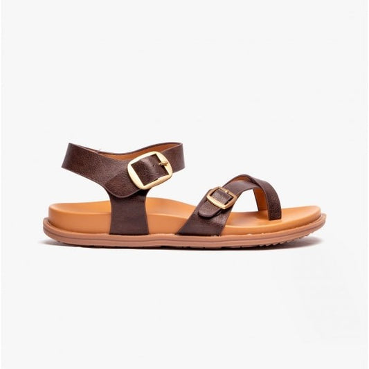 Heavenly Feet PALMA Ladies Crossover Sandals Chocolate - Shuperb