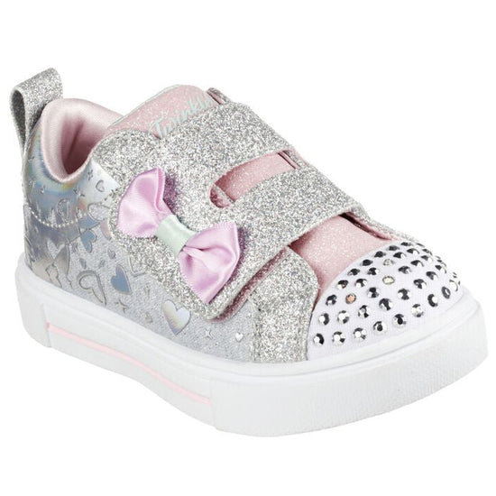 Skechers TWINKLE Girls Trainers Grey/Silver - Shuperb