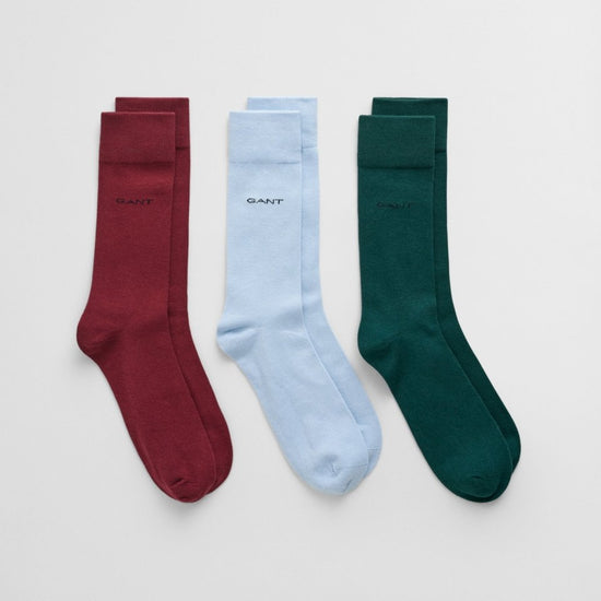 GANT Mens 3 Pack Soft Cotton Socks Woody Green - Shuperb