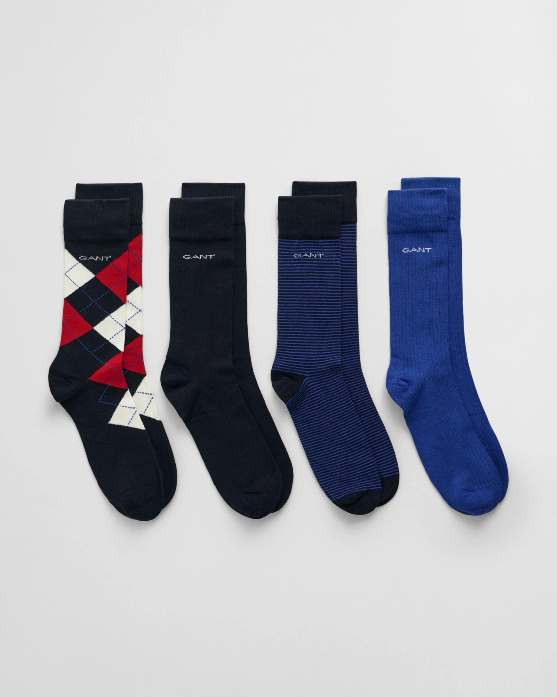 GANT ARGYLE STRIPE Mens 4 - Pack Socks Marine - Shuperb