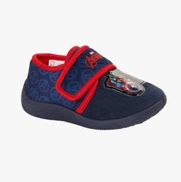 Avengers AVENGERS FORCE Boys Touch Fasten Slippers Navy/Red - Shuperb