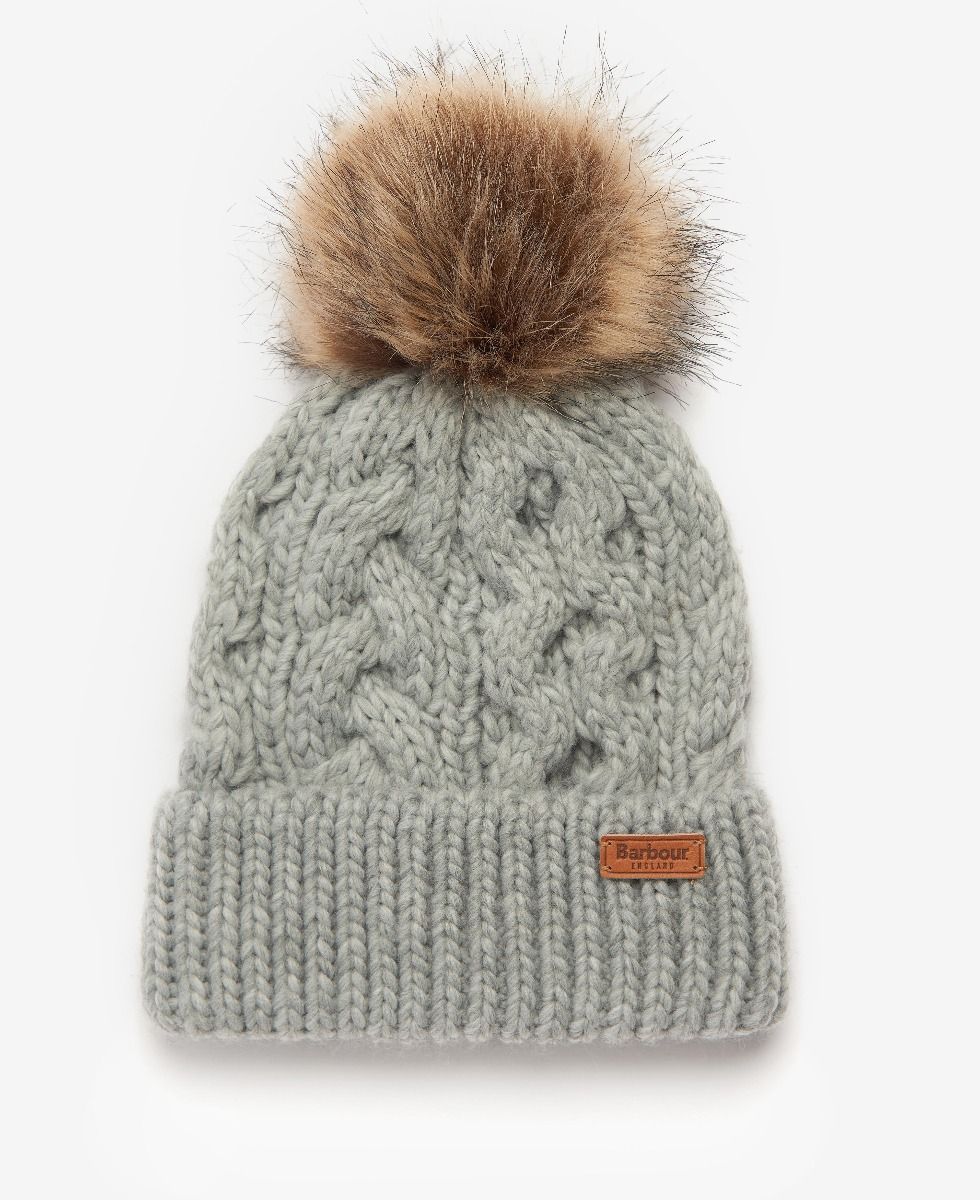 Barbour PENSHAW BEANIE & SCARF Womens Gift Set Grey - Shuperb