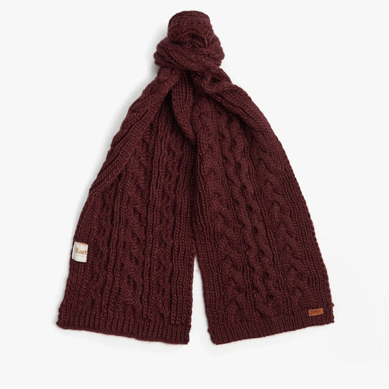 Barbour PENSHAW BEANIE & SCARF Womens Gift Set Bordeaux - Shuperb