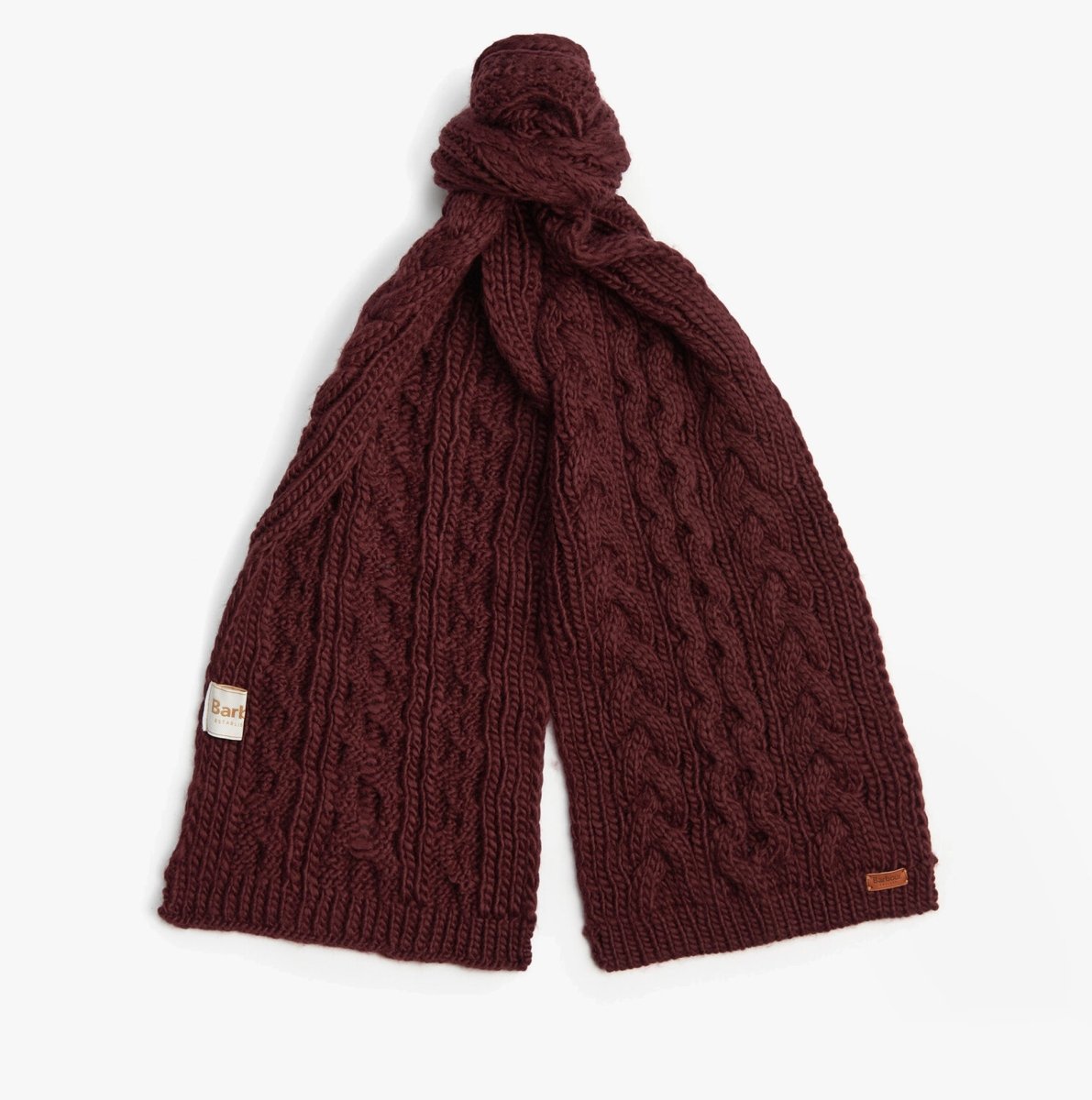 Barbour PENSHAW BEANIE & SCARF Womens Gift Set Bordeaux - Shuperb