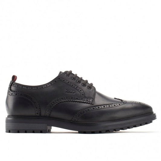 Base London SHELBY Mens Brogues Shoes Black - Shuperb