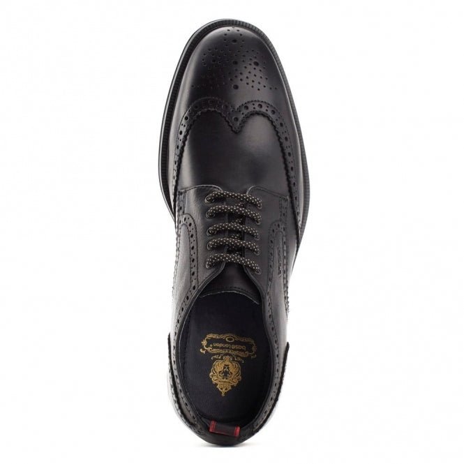 Base London SHELBY Mens Brogues Shoes Black - Shuperb