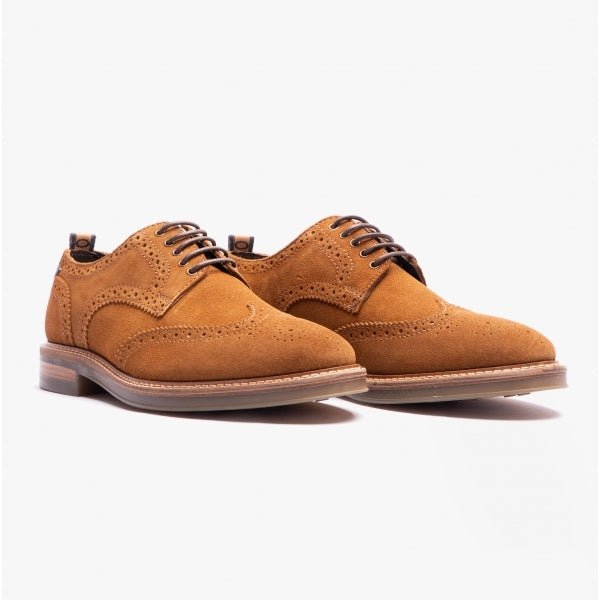 Base London BRYCE Mens Brogue Shoes Cognac - Shuperb