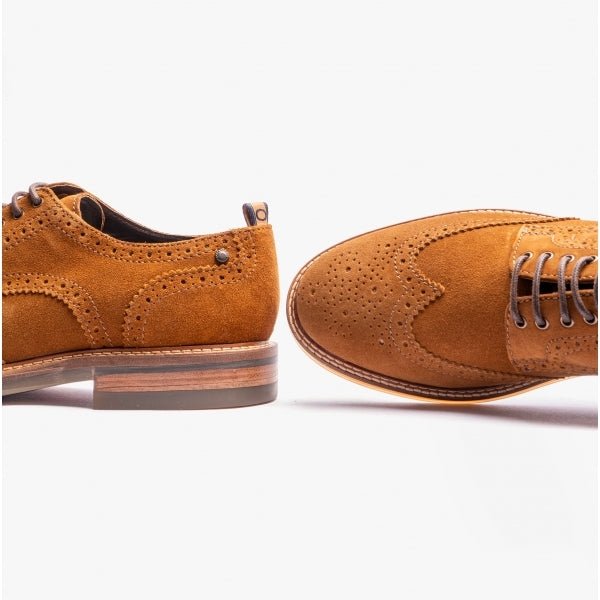 Base London BRYCE Mens Brogue Shoes Cognac - Shuperb