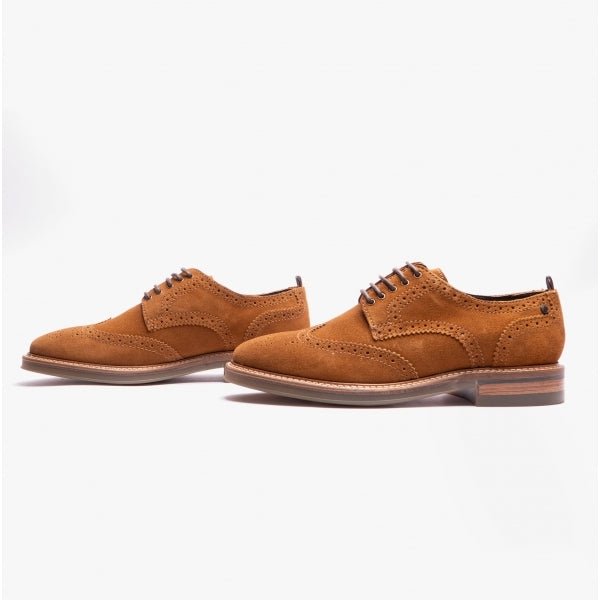 Base London BRYCE Mens Brogue Shoes Cognac - Shuperb