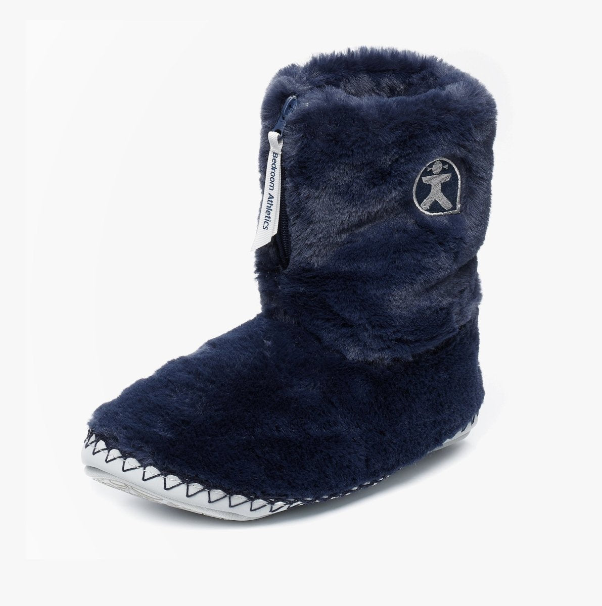 Bedroom Athletics MONROE Ladies Faux Fur Boot Slippers Peacoat Navy/Trace Grey - Shuperb