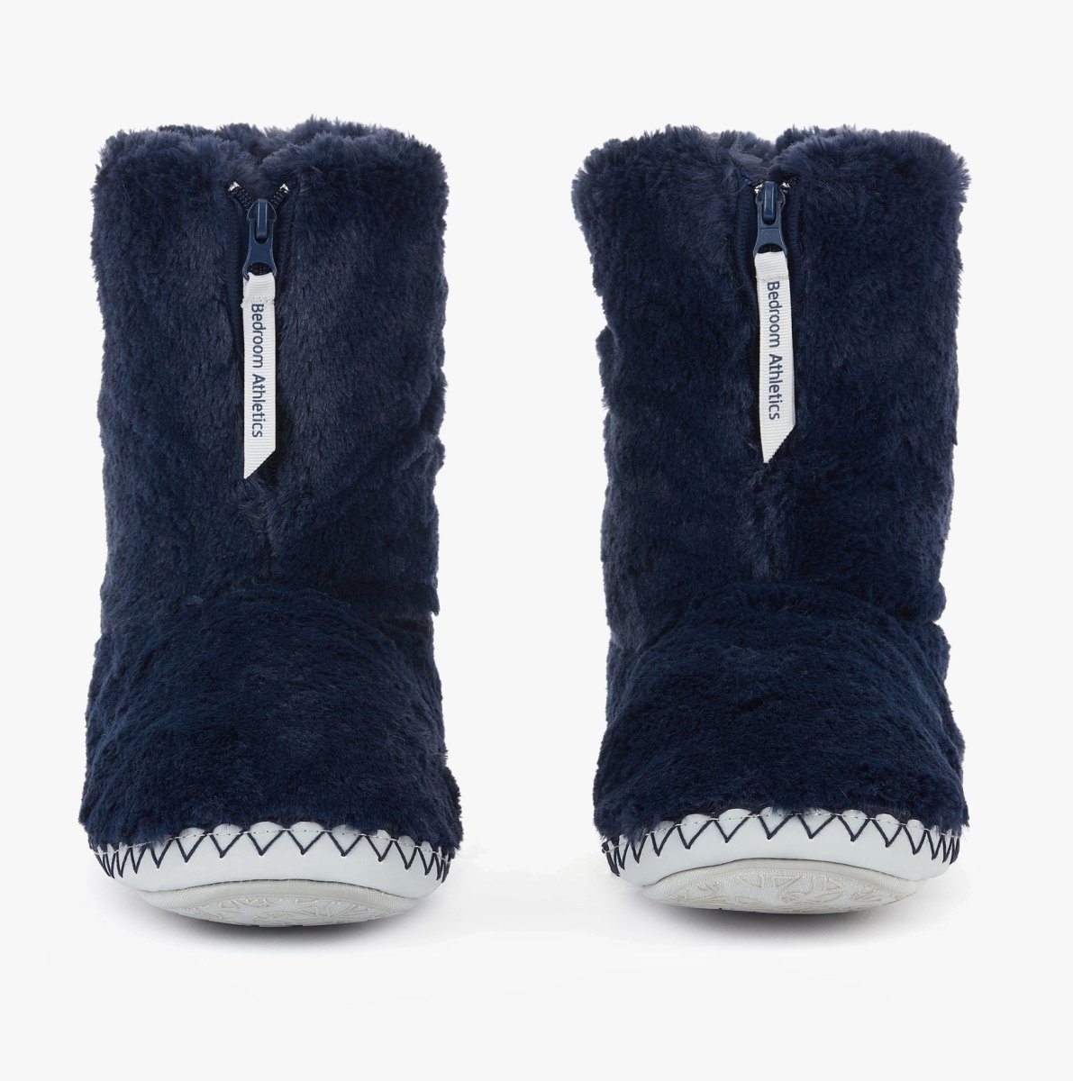 Bedroom Athletics MONROE Ladies Faux Fur Boot Slippers Peacoat Navy/Trace Grey - Shuperb