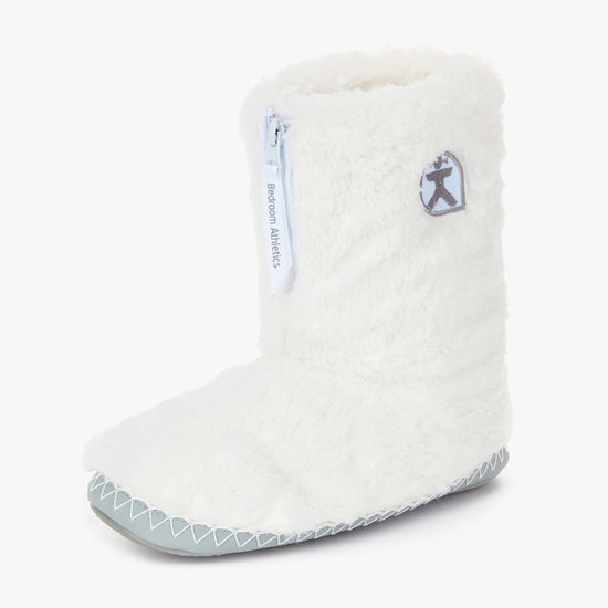 Bedroom Athletics MONROE Ladies Boot Slippers White/Trace Grey - Shuperb