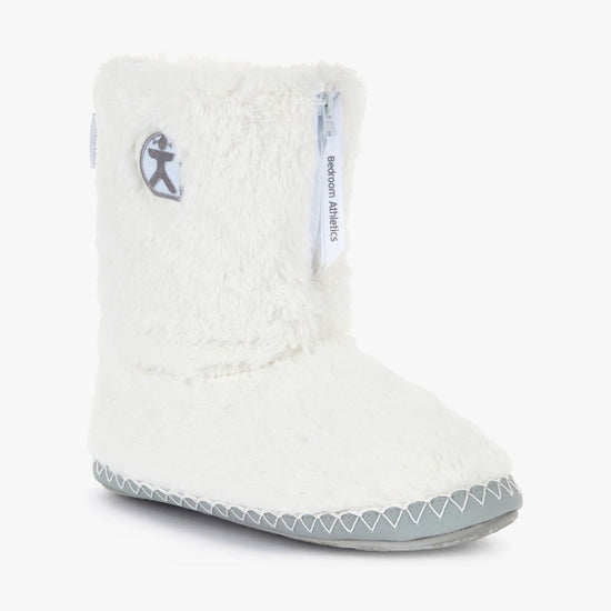 Bedroom Athletics MONROE Ladies Boot Slippers White/Trace Grey - Shuperb