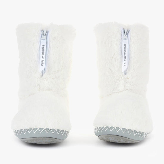 Bedroom Athletics MONROE Ladies Boot Slippers White/Trace Grey - Shuperb