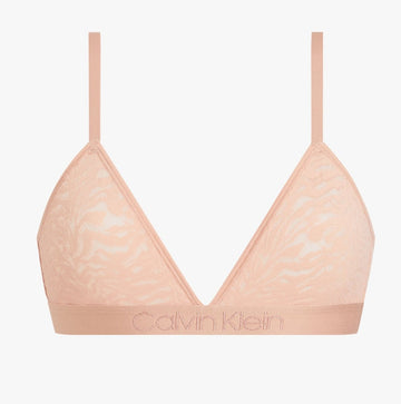 Calvin Klein UNLINED TRIANGLE FSR Womens Bra Stone Grey - Shuperb