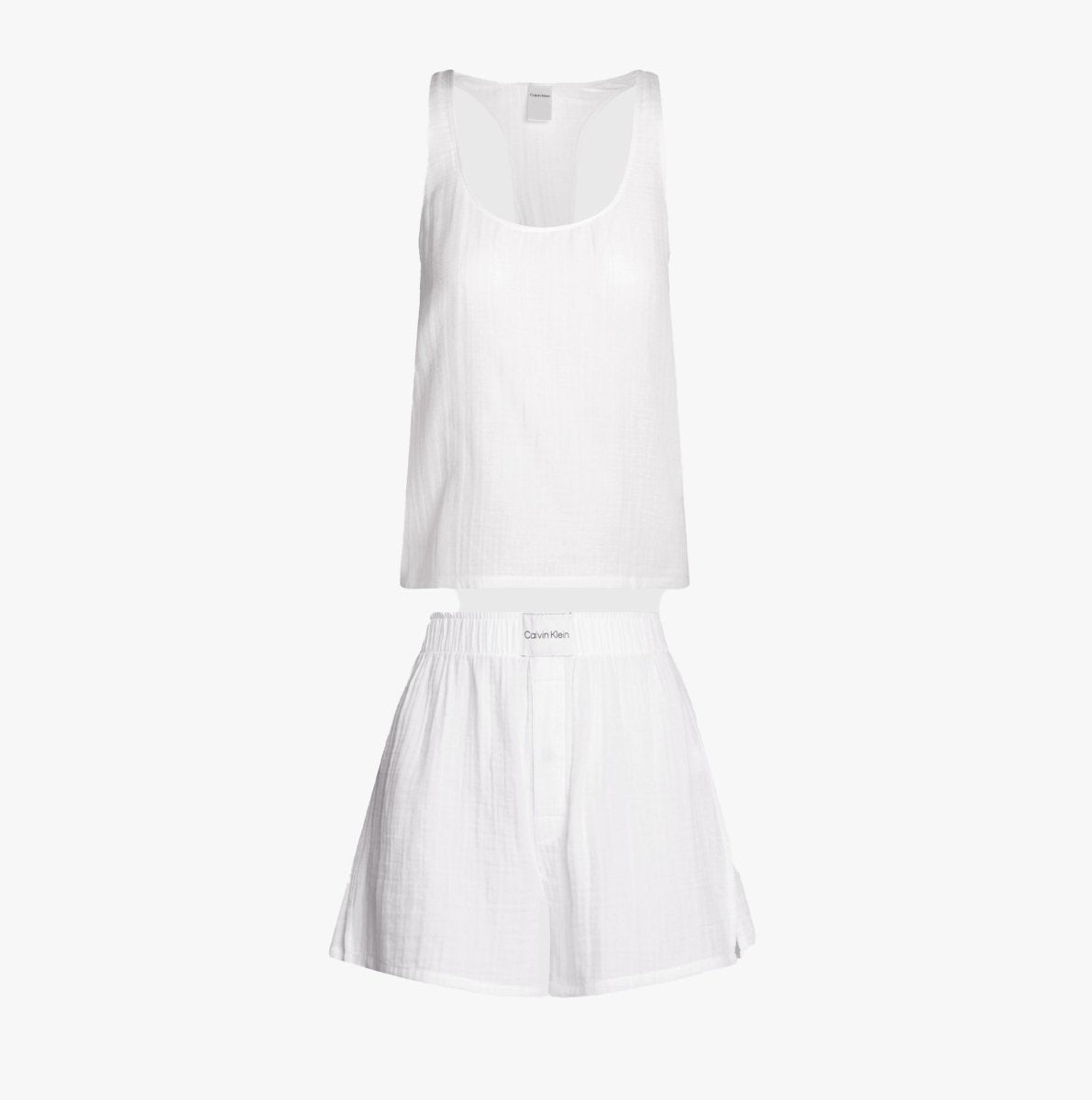 Calvin Klein PURE Womens Cami & Shorts Pyjama Set White - Shuperb