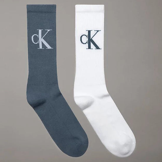 Calvin Klein Jeans 2 Pack Monogram Mens Socks China Blue - Shuperb