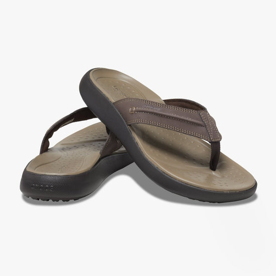 Crocs Crocs YUKON VISTA II LR Mens Flip Flops Espresso - Shuperb