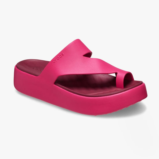 Crocs Crocs GETAWAY PLATFORM TOE LOOP Womens Sandals Dragon Fruit - Shuperb