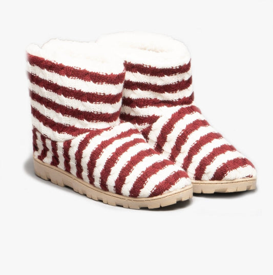 Divaz LATVIA Ladies Boot Slippers Red - Shuperb