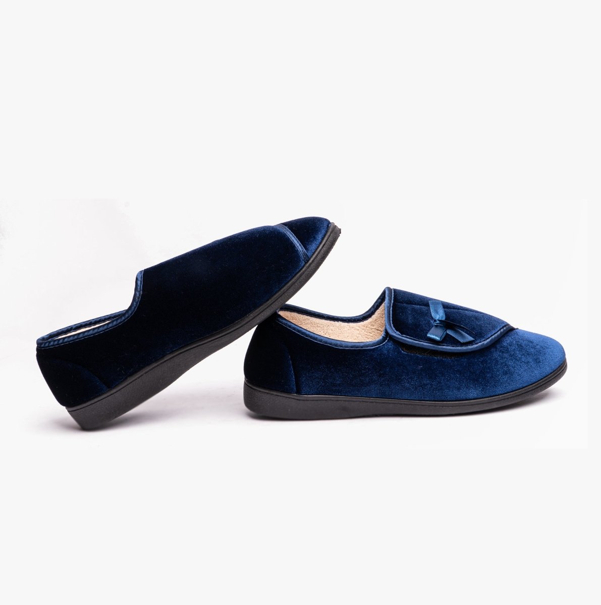 Dr Keller VIOLA Womens Full Slippers Navy - Shuperb