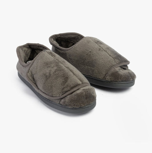 Dr Keller VELVIT Mens Slippers Grey - Shuperb