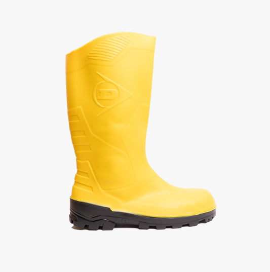 Dunlop DEVON Unisex Steel Safety Wellington Boots Yellow