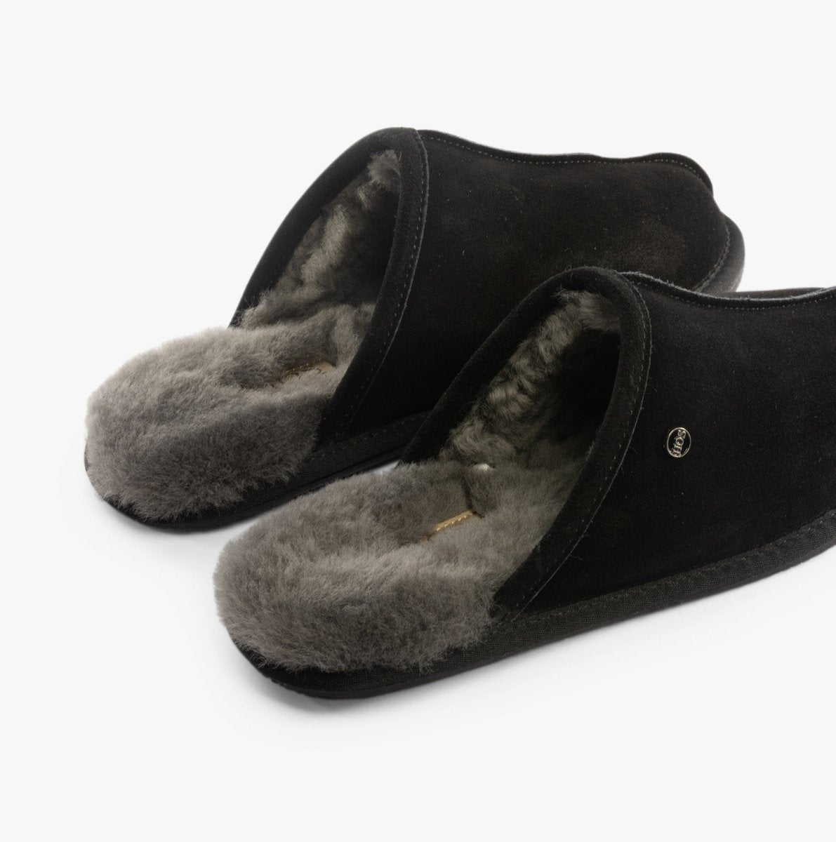 House of Slippers EDWIN Mens Slippers Black - Shuperb