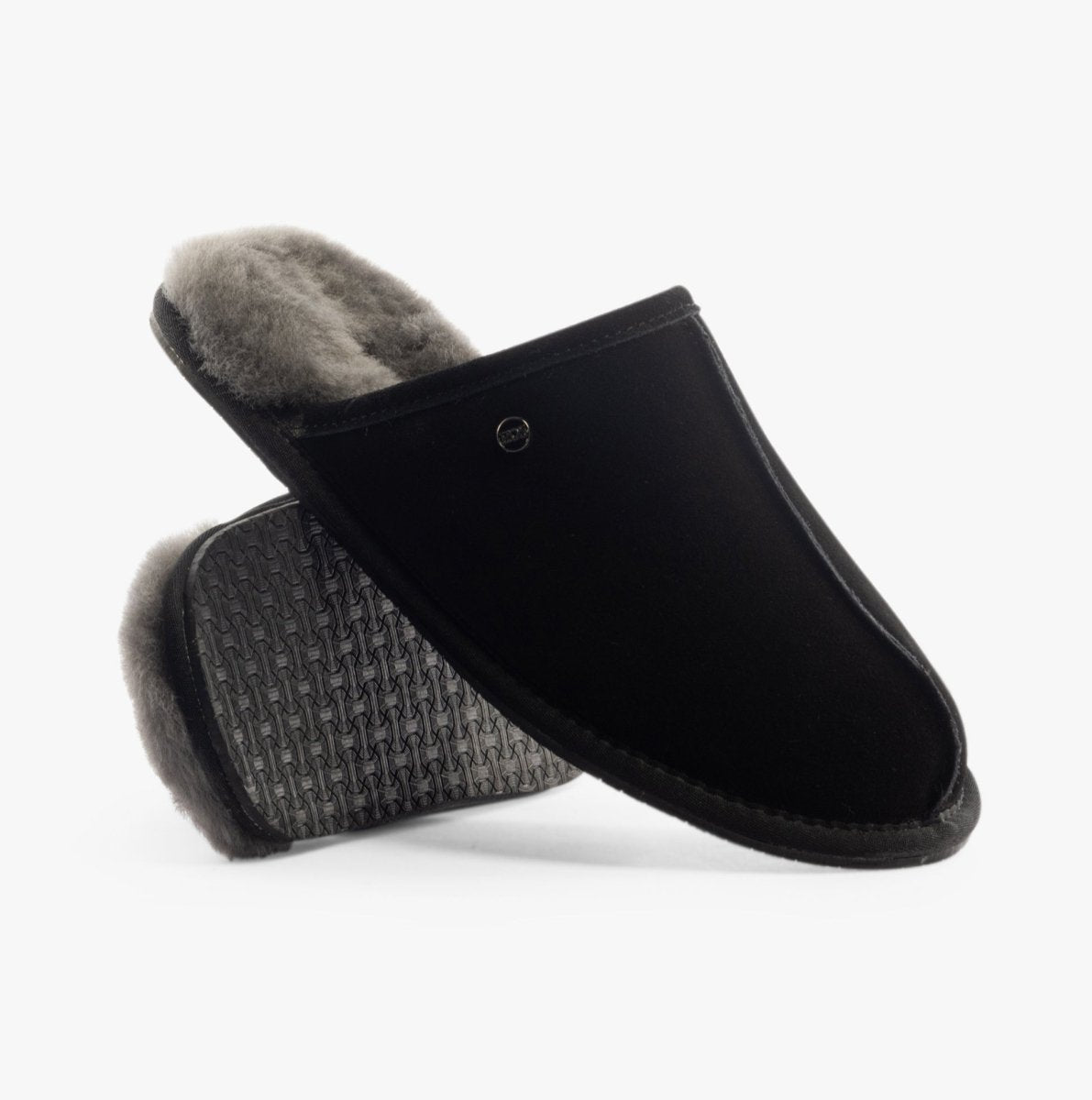 House of Slippers EDWIN Mens Slippers Black - Shuperb