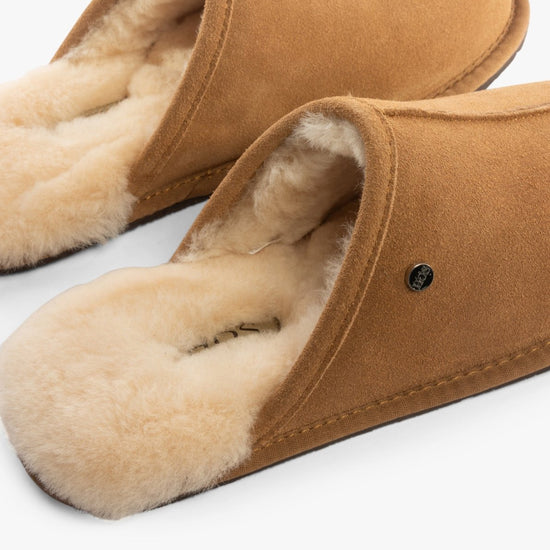 House of Slippers EDWIN Mens Slippers Chestnut - Shuperb