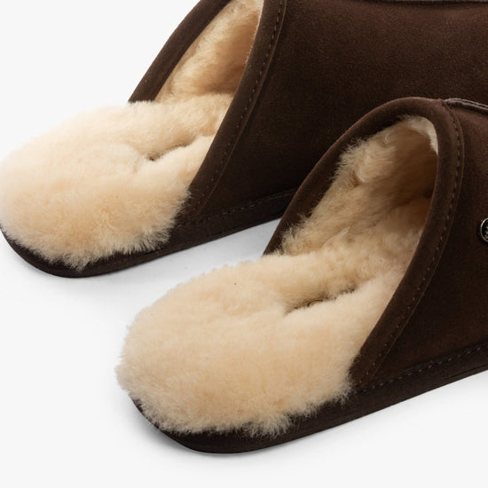 House of Slippers EDWIN Mens Slippers Espresso - Shuperb