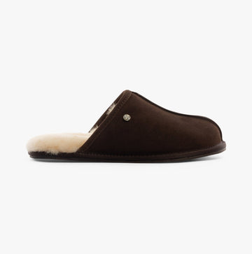 House of Slippers EDWIN Mens Slippers Espresso - Shuperb