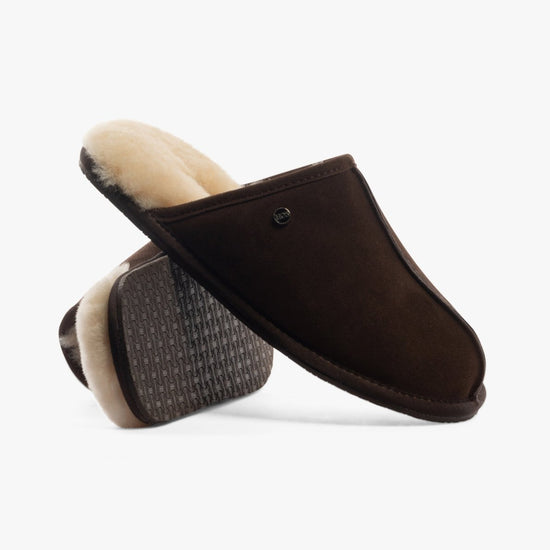 House of Slippers EDWIN Mens Slippers Espresso - Shuperb