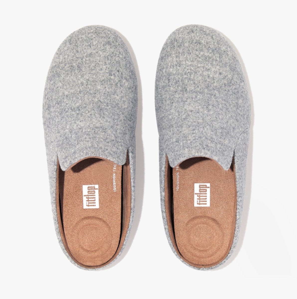 FitFlop CHRISSIE II HAUS FELT Ladies Slippers Tiptoe Grey - Shuperb