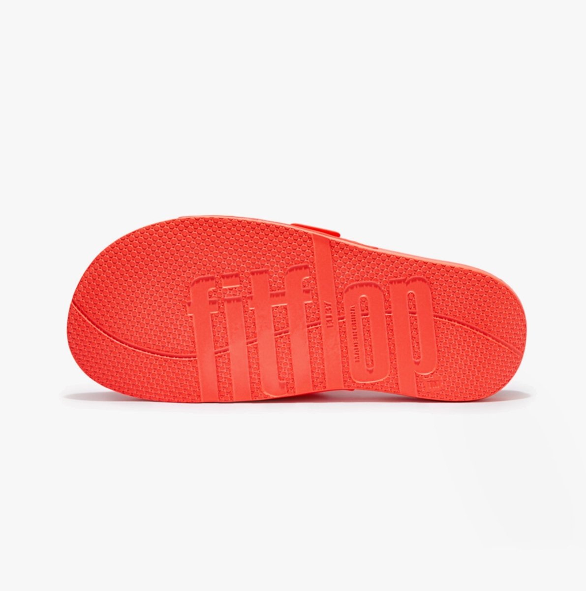 FitFlop iQUSHION TWO - BAR BUCKLE SLIDES Ladies Neon Orange - Shuperb