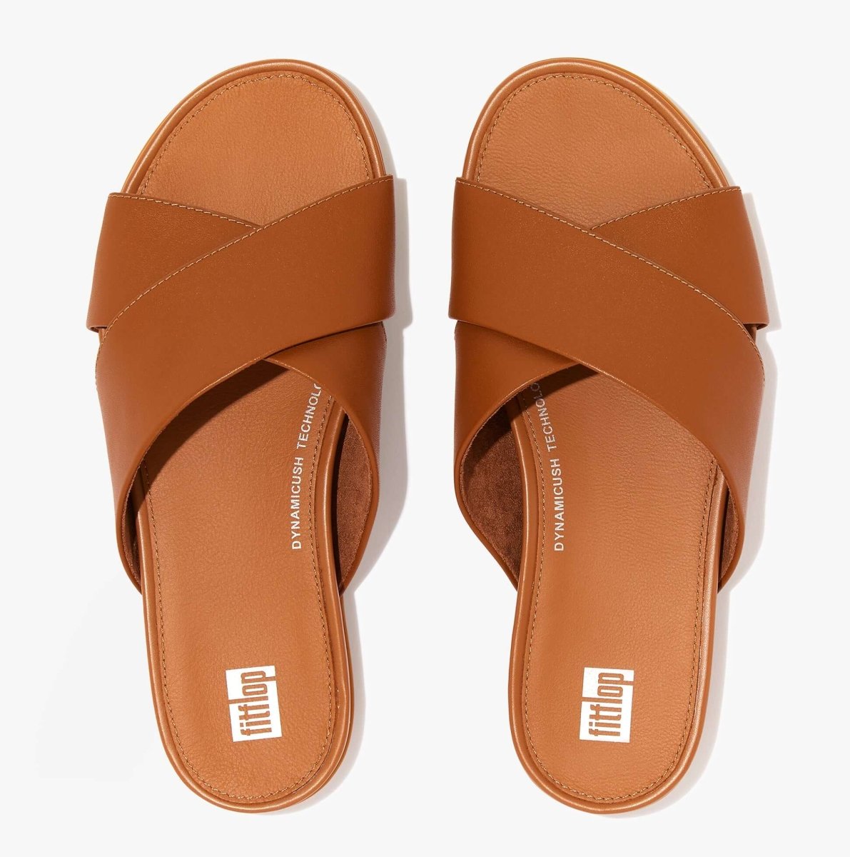 FitFlop GRACIE CROSS Womens Slides Light Tan - Shuperb