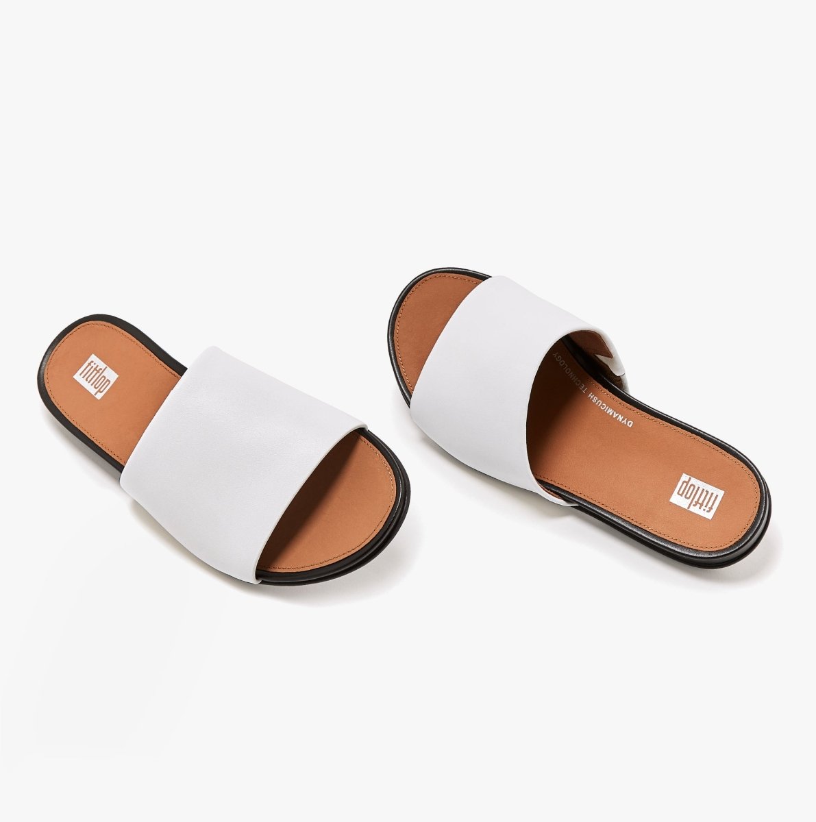 FitFlop FE8 - 477 GRACIE LEATHER POOL Ladies Slides Cream - Shuperb