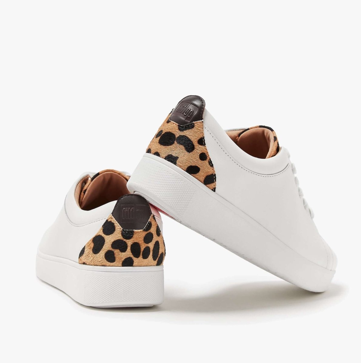 FitFlop RALLY LEOPARD - BACK Ladies Trainers Urban White/Leopard - Shuperb