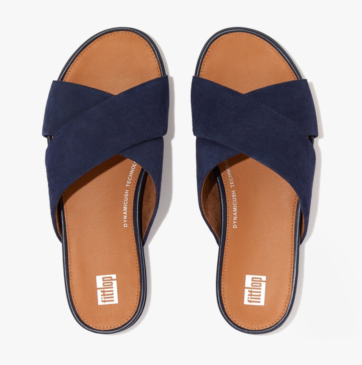 FitFlop GRACIE Ladies Crossover Sliders Midnight Navy - Shuperb