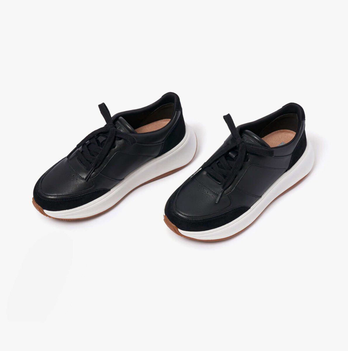 FitFlop F - MODE Ladies Flatform Trainers Black - Shuperb