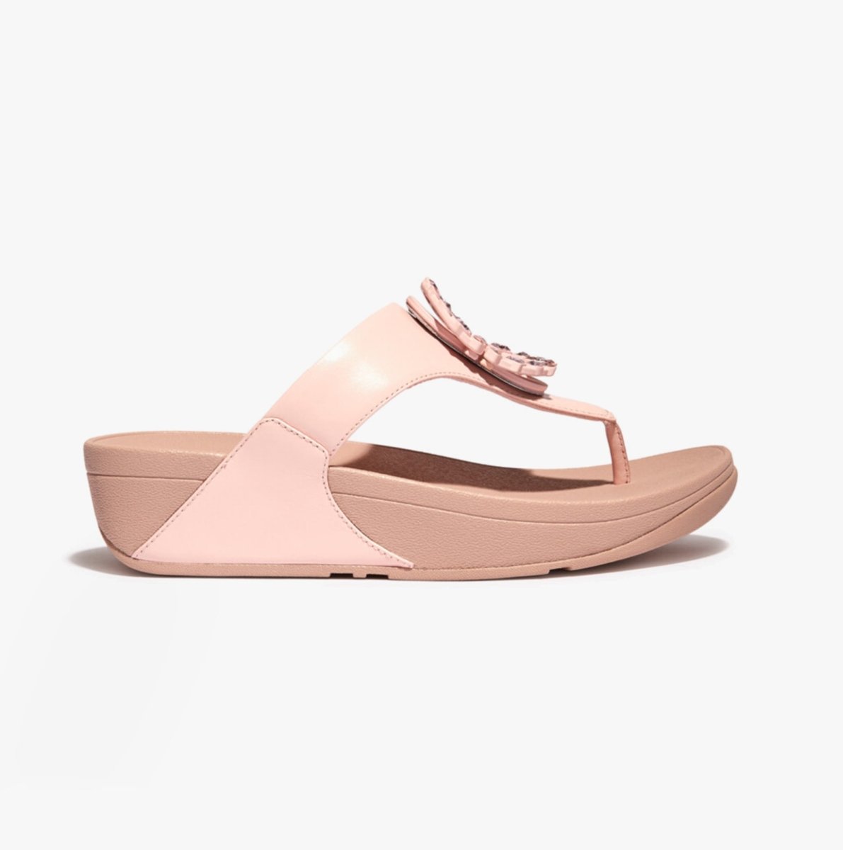 FitFlop LULU CRYSTAL Ladies Toe - Post Sandals Pink Salt - Shuperb